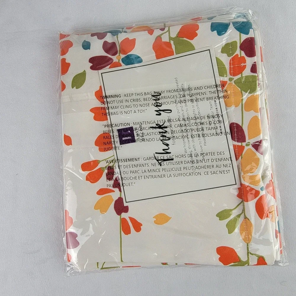 Lush Decor Half Moon Weeping Flower Valance Turquoise Tangerine 52x18 Insulated